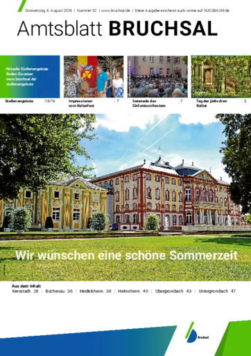 Titelseite des gedruckten Amtsblatts Bruchsal.